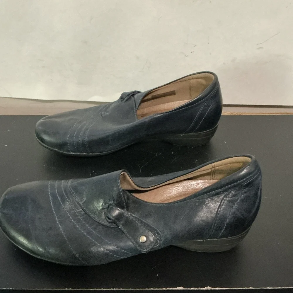 Dansko Franny Milled Napa Leather Black Loafers Womens Size 7 EU 37